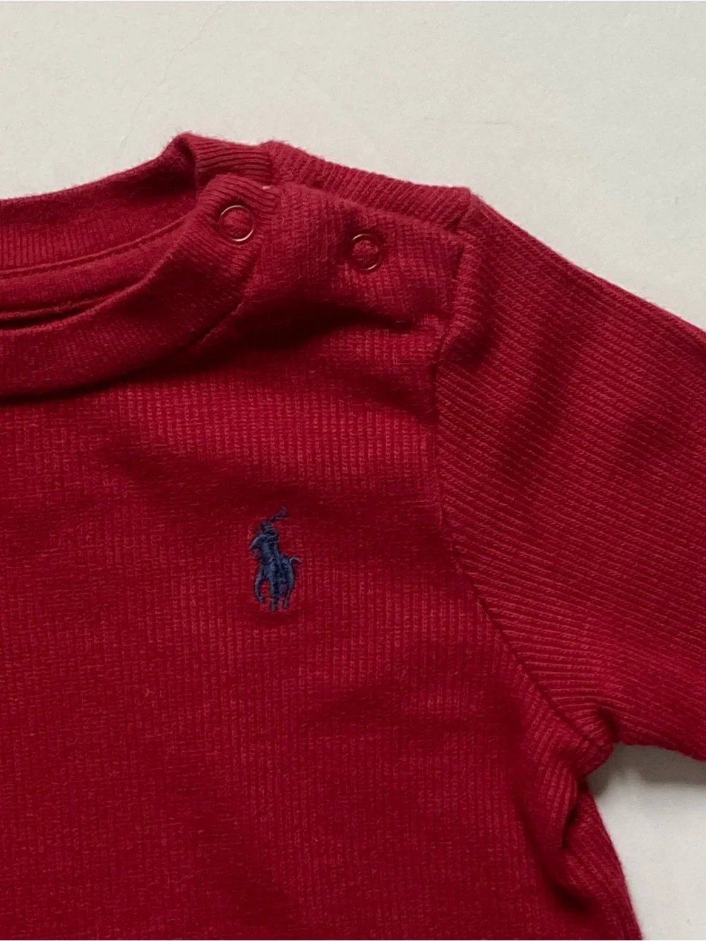 Polo Ralph Lauren Shirt Size 6 Months Boys Long Sleeve Burgundy Red 100% Cotton